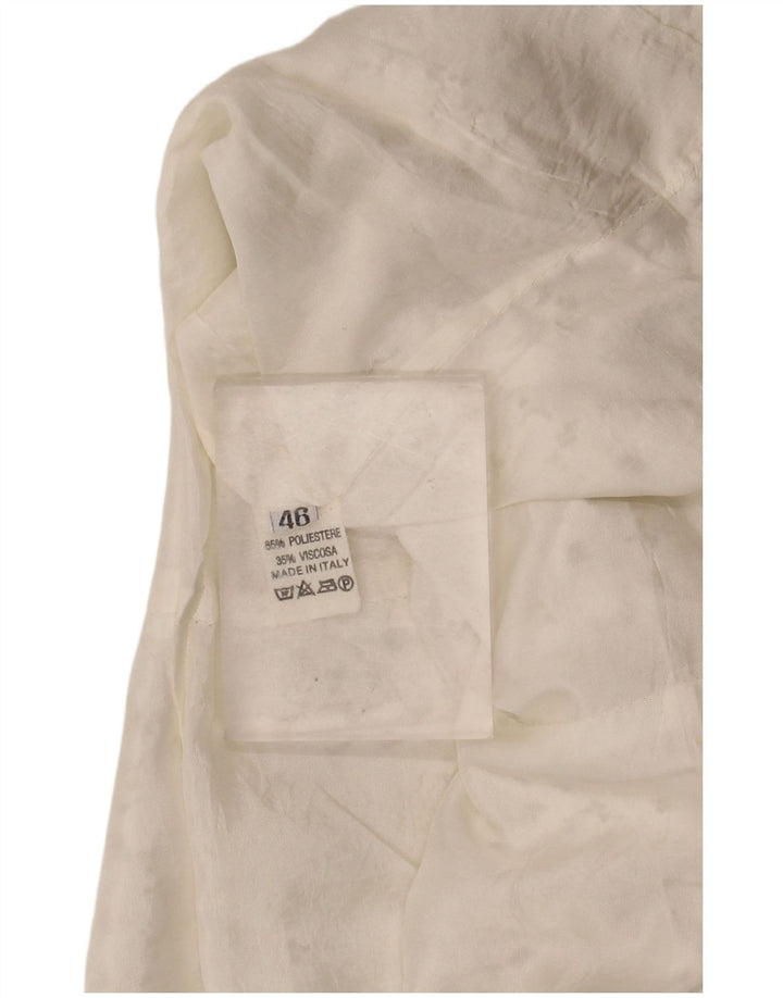 Blusa feminina VINTAGE manga curta cropped IT 46 grande off white floral