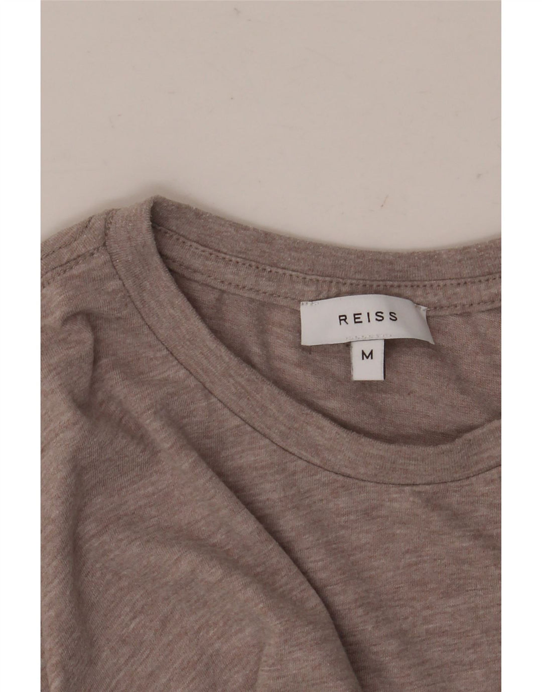 Camiseta masculina Reiss Top médio marrom manchado