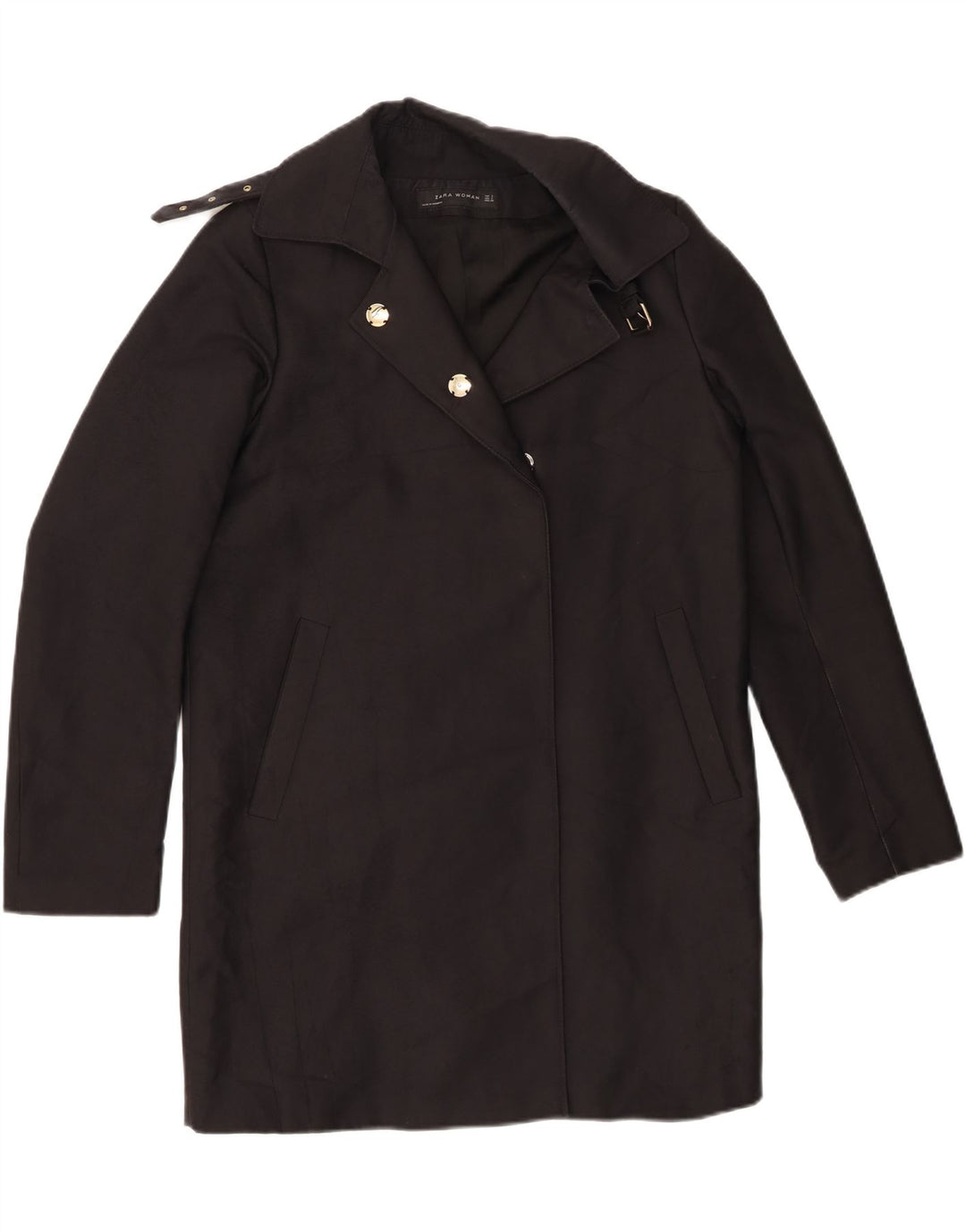 Sobretudo feminino Zara Oversized UK 10 pequeno preto