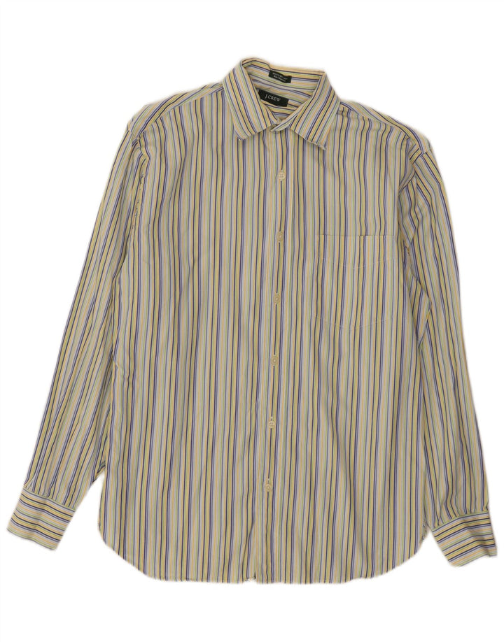 Camisa masculina J. Crew tamanho 15 1/2 algodão listrado multicolorido médio