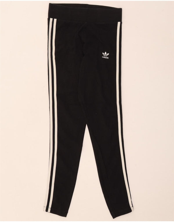Leggings Adidas Femininas UK 8 Pequenas Algodão Preto