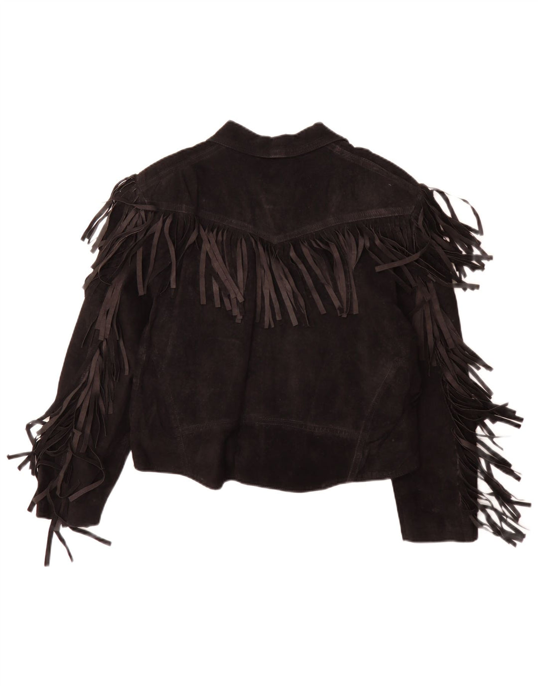 Jaqueta feminina vintage de camurça IT 50 XL cowboy de couro preto