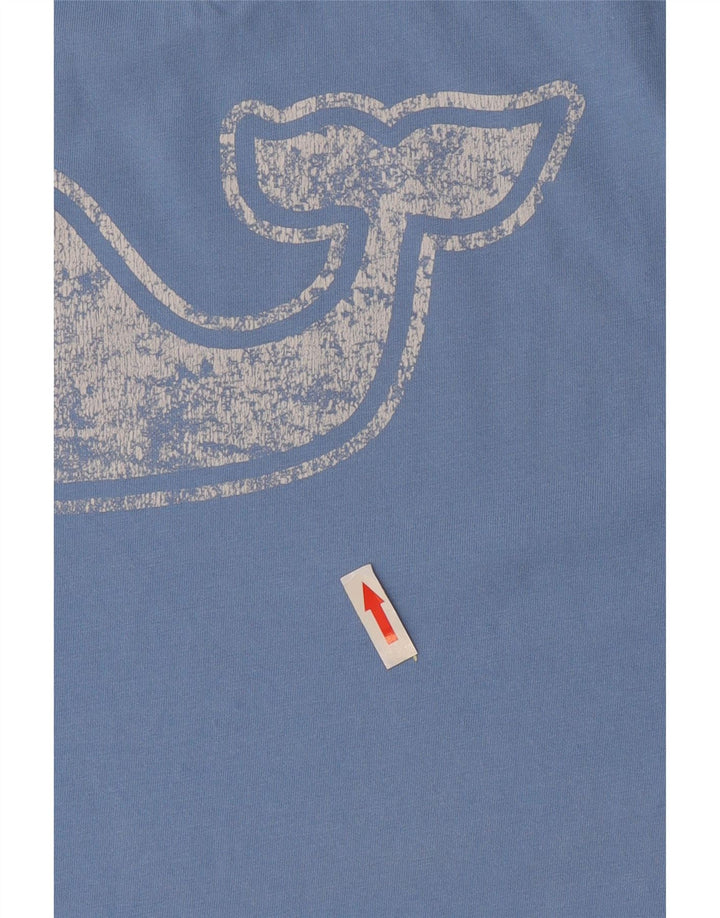 Camiseta gráfica masculina Vineyard Vines Top médio algodão azul