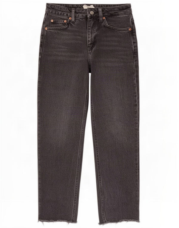 Topshop jeans feminino cortado reto W26 L24 algodão cinza