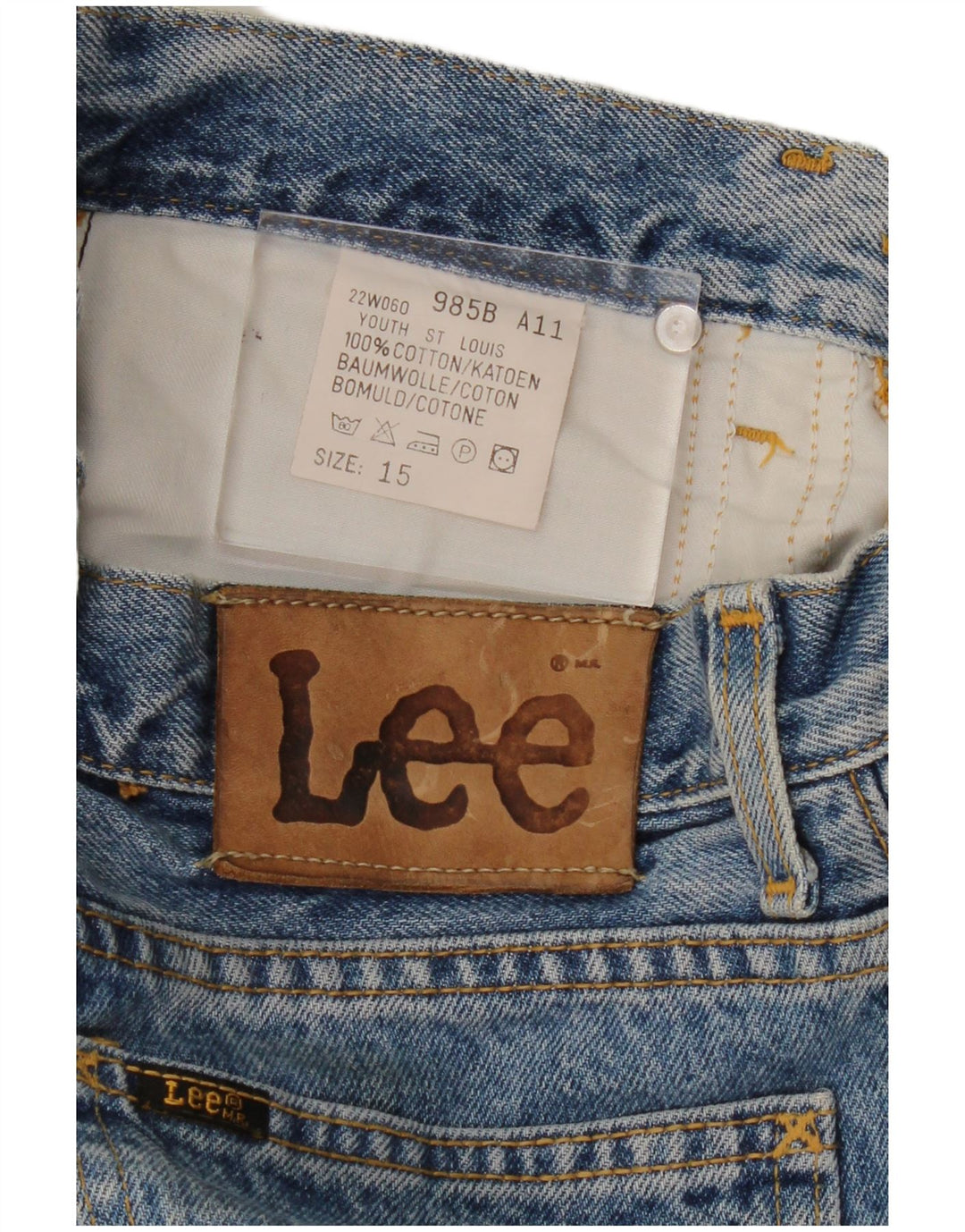 Lee Boys Tapered Jeans 14-15 Anos W26 L32 Azul Algodão