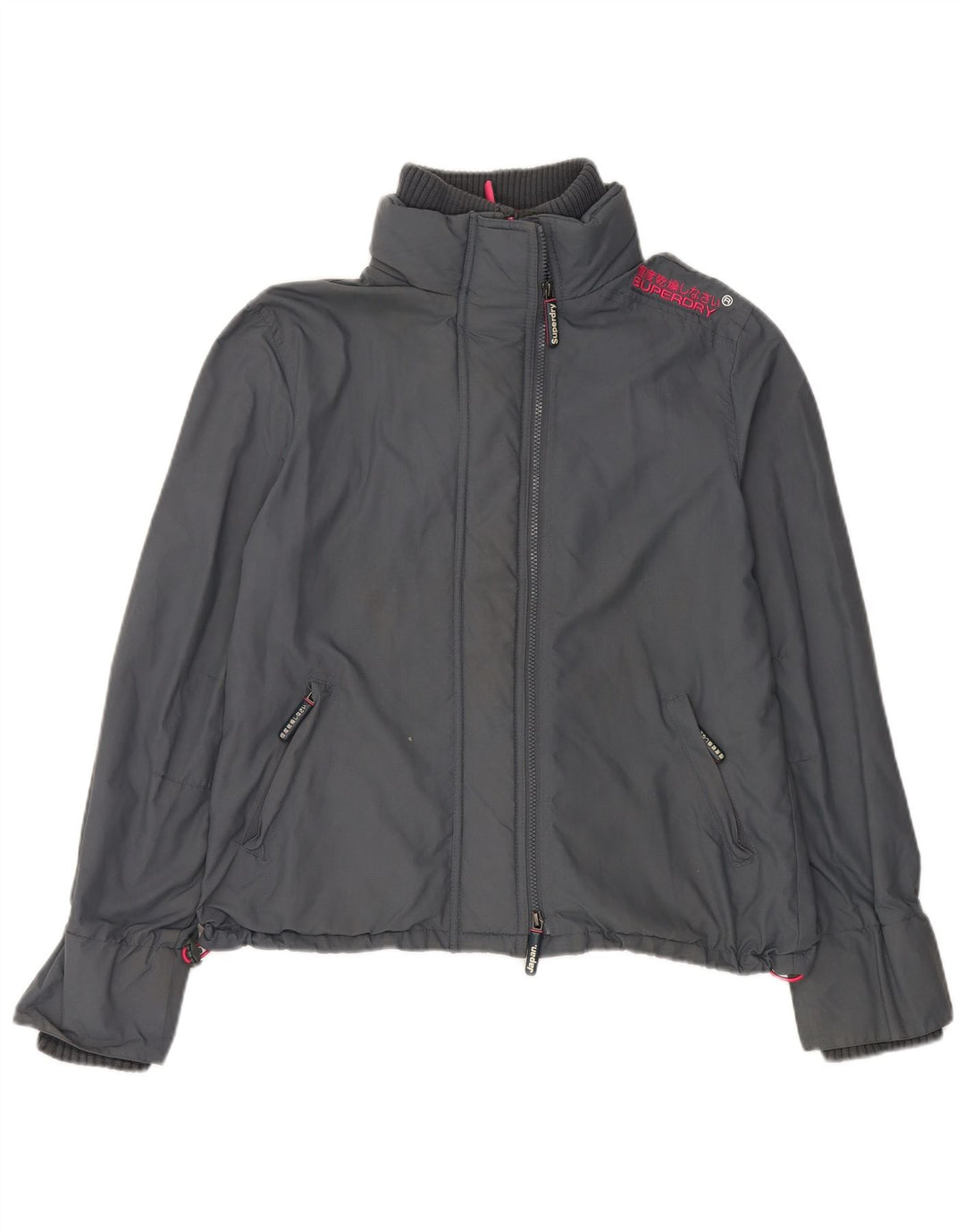Jaqueta de chuva feminina Superdry Windcheater UK 42 XL cinza nylon