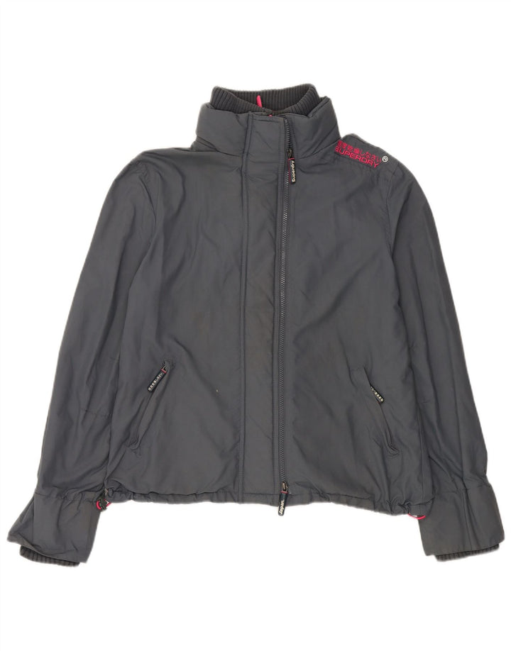 Jaqueta de chuva feminina Superdry Windcheater UK 42 XL cinza nylon