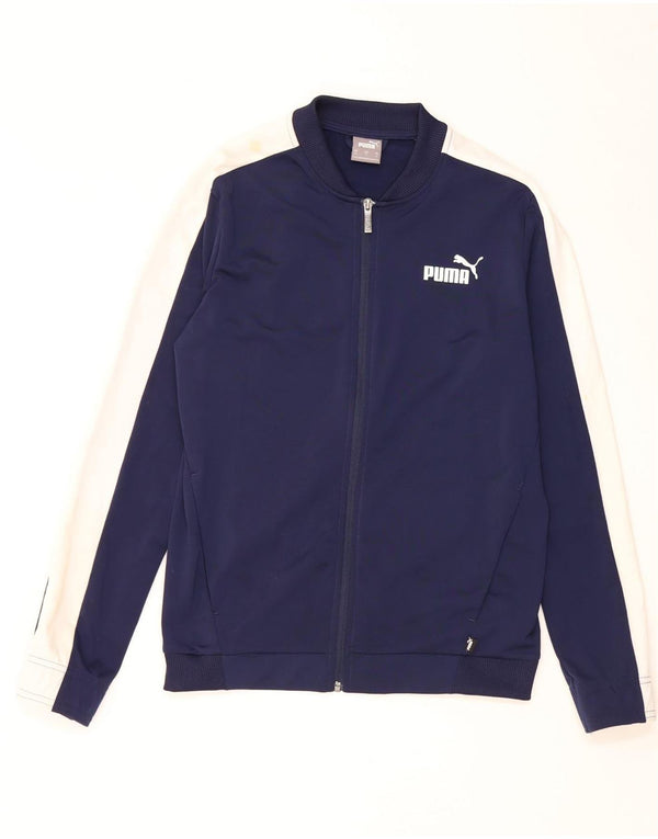 Puma Mens Treino Top Jaqueta Pequena Azul Marinho Colourblock Poliéster