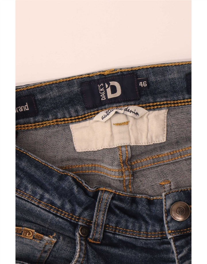 Calça jeans feminina de ajuste regular da Dack IT 46 grande W28 L29 azul marinho
