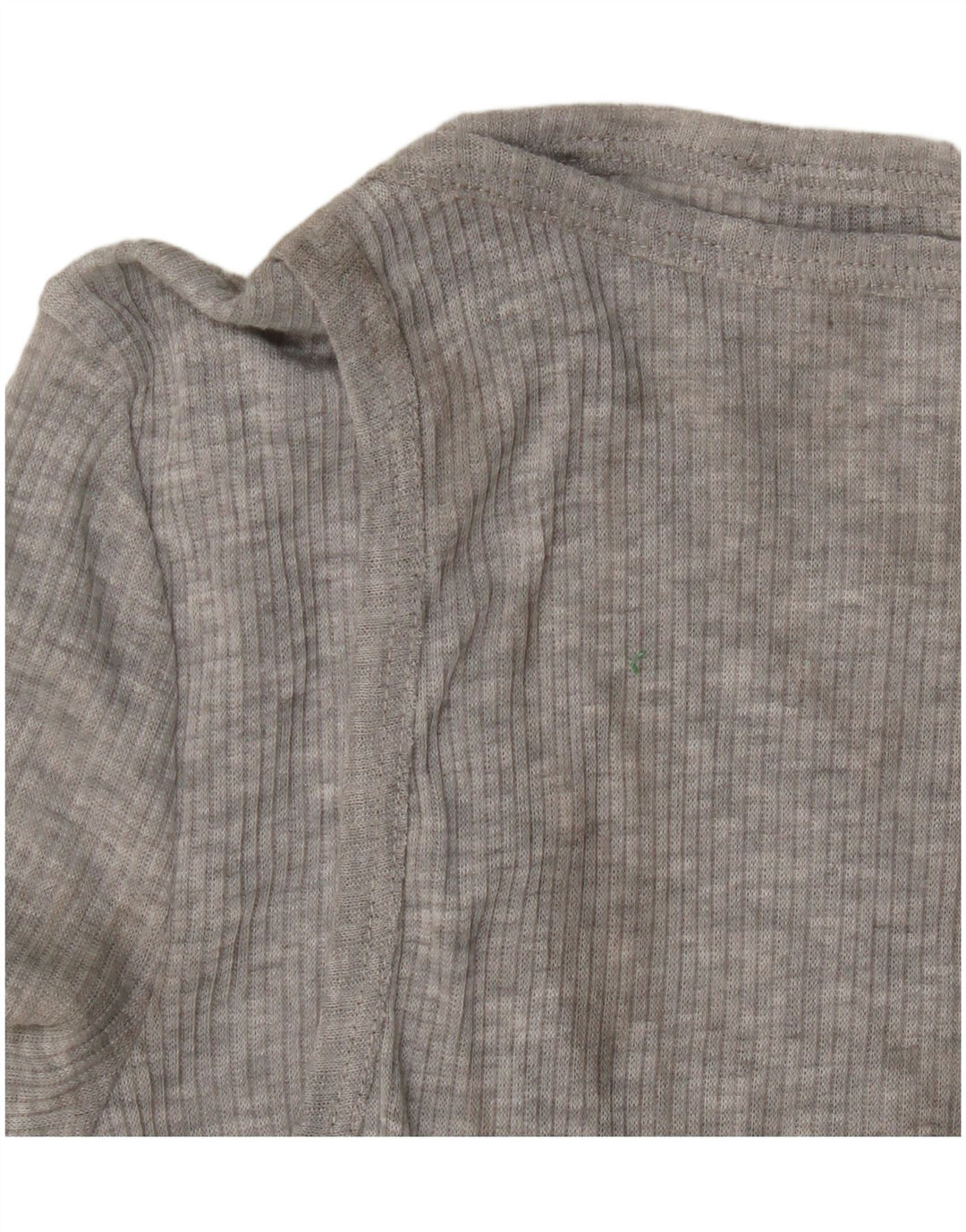 Top feminino Zara manga comprida UK 8 pequeno poliéster manchado cinza