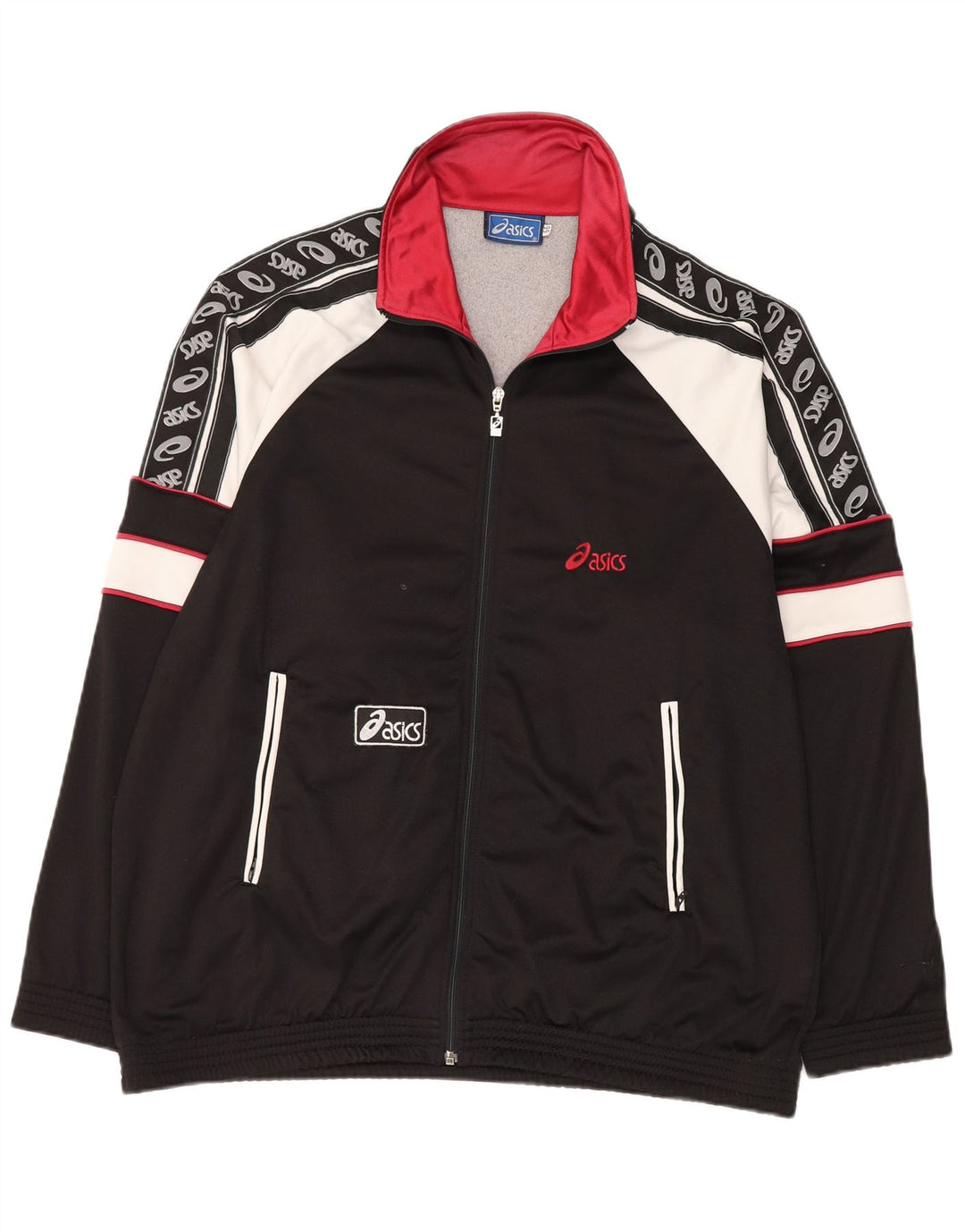 ASICS Mens Graphic Tracksuit Top Jacket IT 56 XL Preto Colourblock