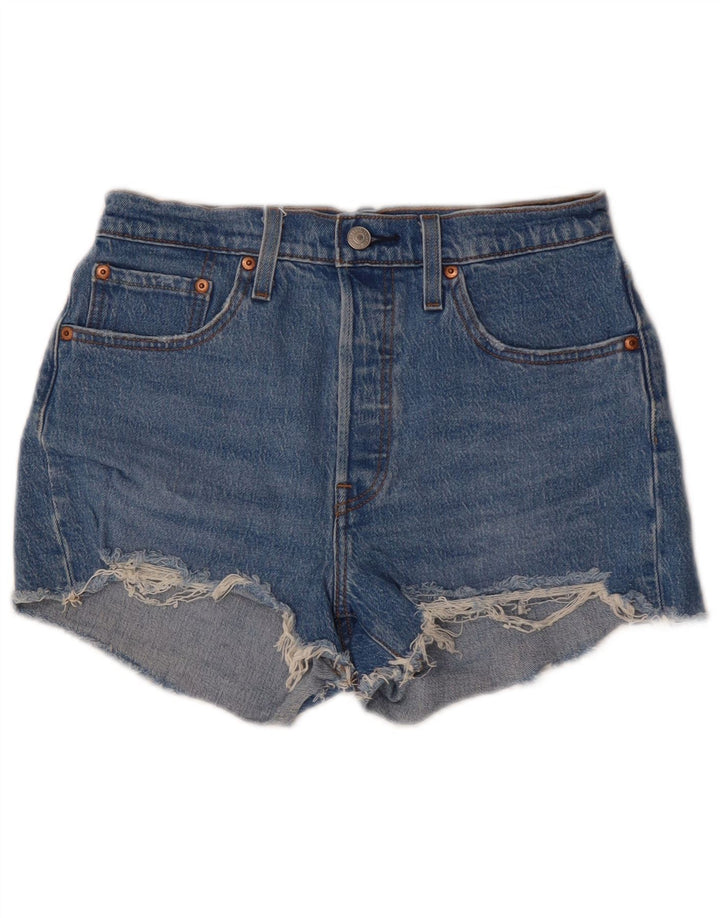 Shorts jeans feminino 501 da LEVI'S W28 algodão azul médio