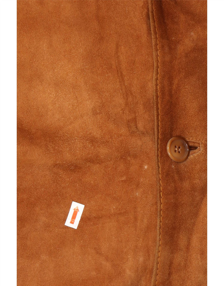 Jaqueta masculina de camurça VINTAGE IT 52 XL couro bege