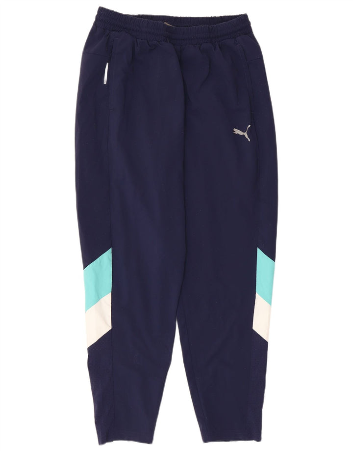 Calça de treino masculina Puma grande azul marinho colorblock poliéster
