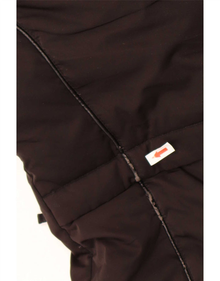 Casaco acolchoado com capuz feminino Zara UK 10 pequeno poliéster preto