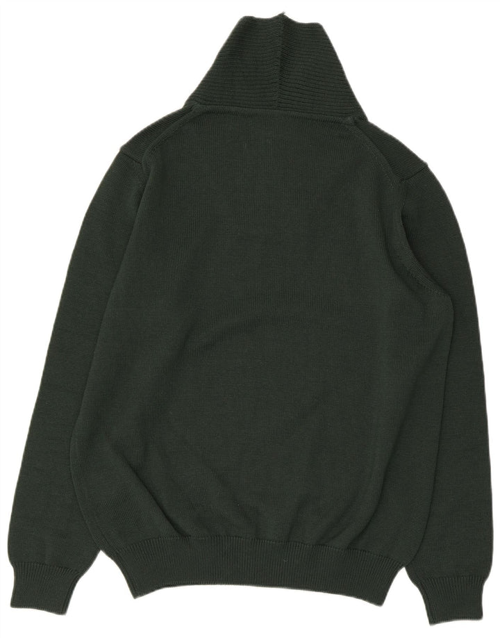 Suéter masculino NAVIGARE com gola xale, grande, verde, lã nova