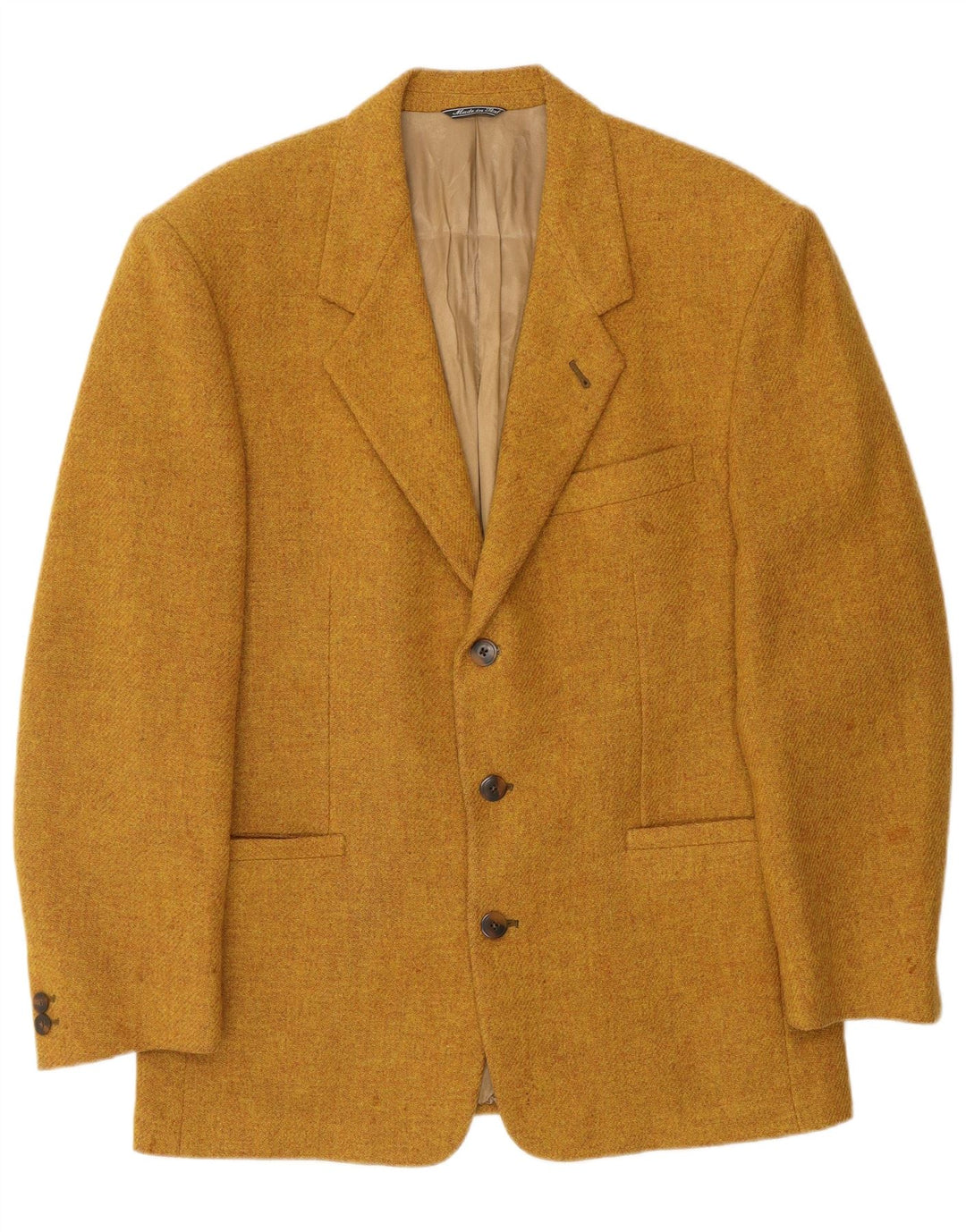 Jaqueta blazer masculina VINTAGE com 3 botões Reino Unido 40 grande lã virgem marrom