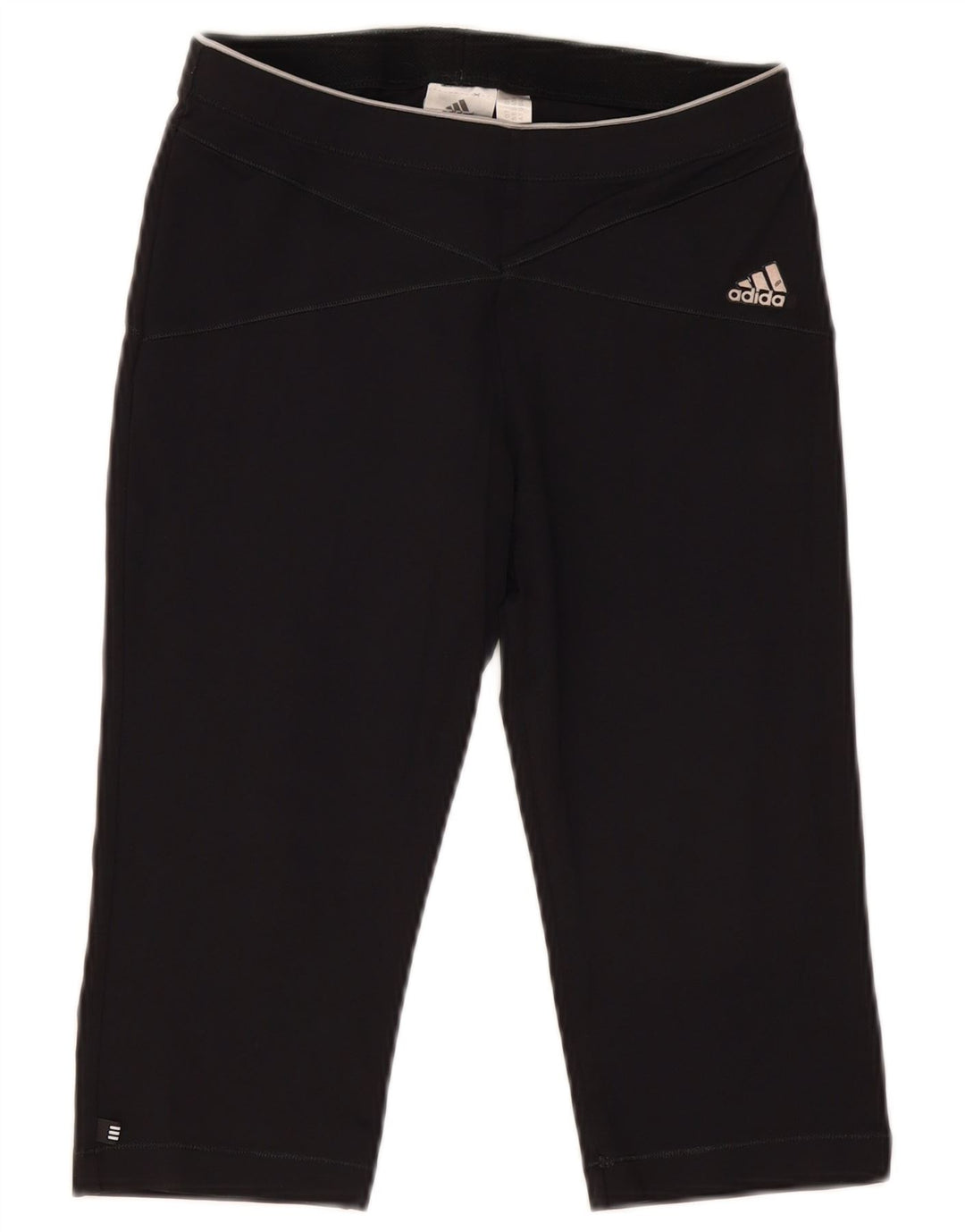Adidas Womens Capri Leggings UK 12 Médio Preto Poliamida