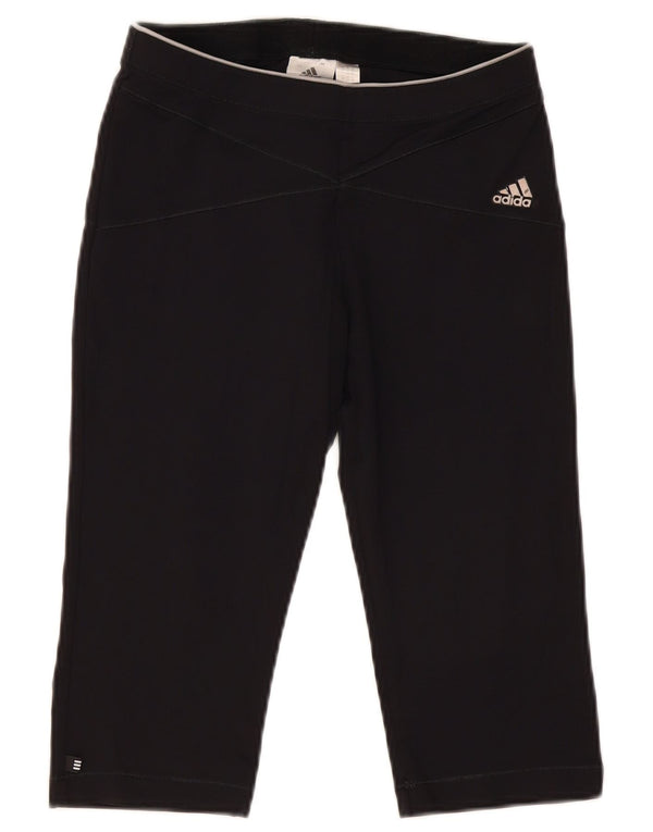 Adidas Womens Capri Leggings UK 12 Médio Preto Poliamida