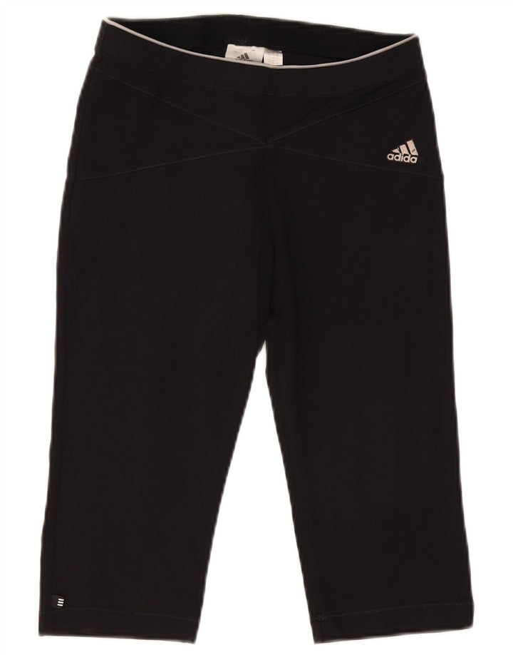 Adidas Womens Capri Leggings UK 12 Médio Preto Poliamida