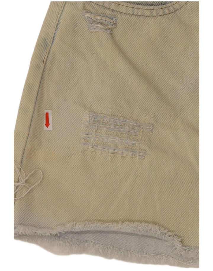 Mini saia jeans feminina LEVI'S desgastada W28 algodão azul médio