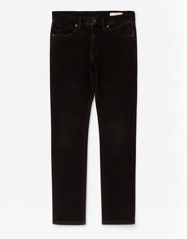 Jeans justos femininos Marks & Spencer W30 L29 algodão preto