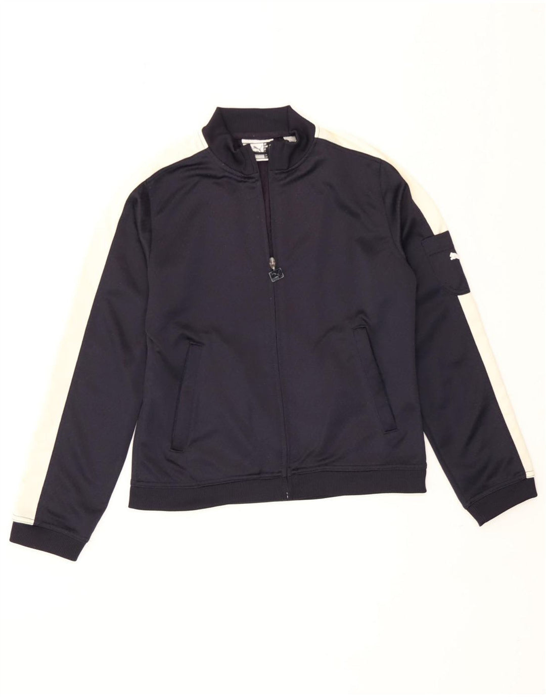 Puma Womens Tracksuit Top Jacket UK 10 Pequeno Azul Marinho Colorblock
