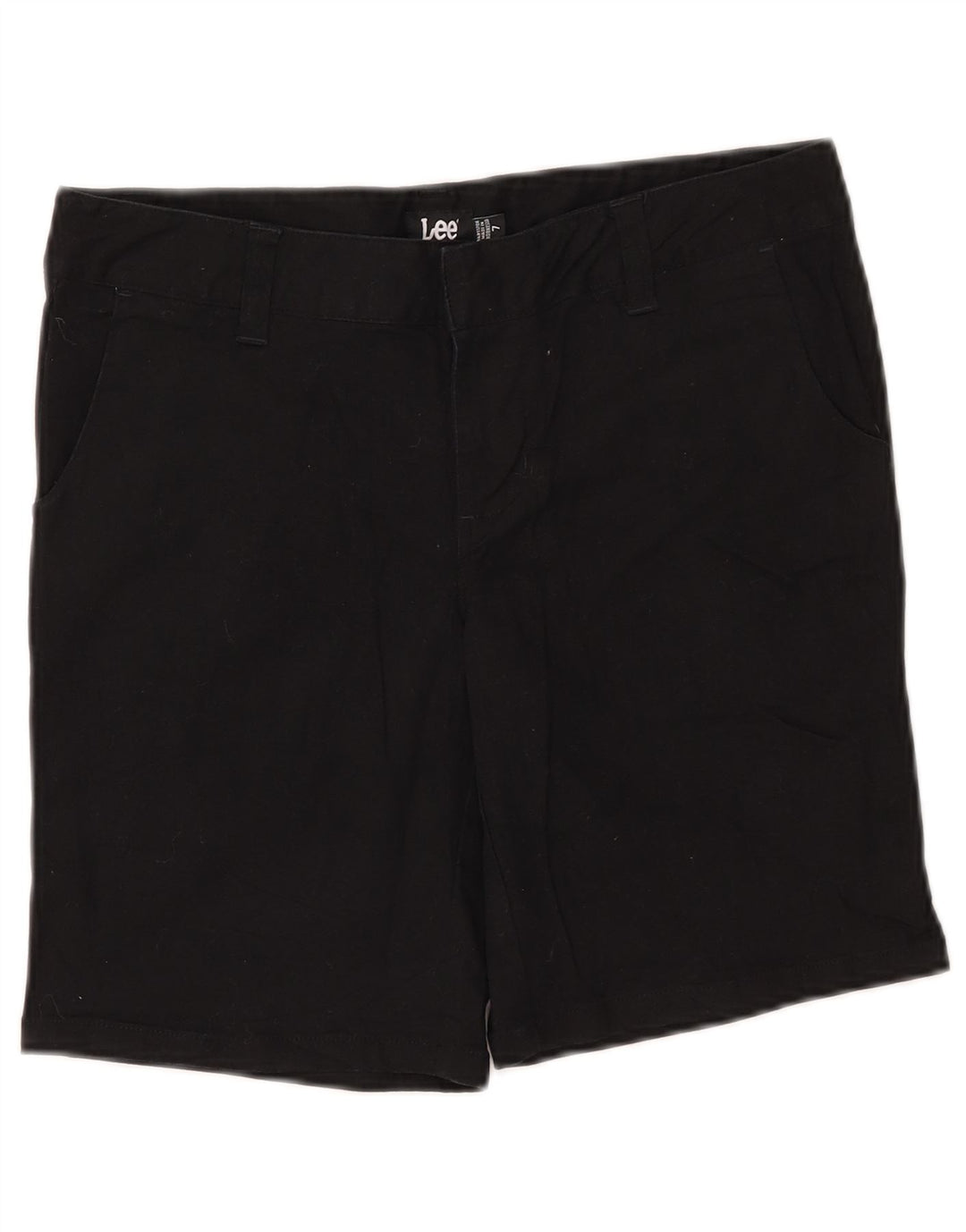 LEE Shorts Chino Feminino US 7 Médio W30 Algodão Preto