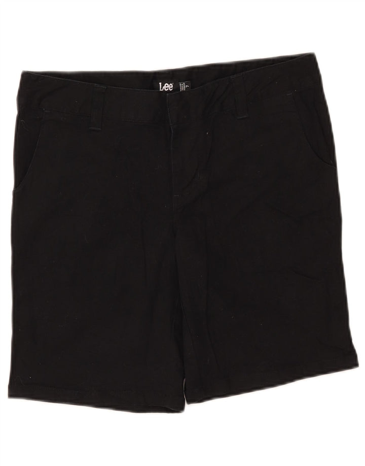 LEE Shorts Chino Feminino US 7 Médio W30 Algodão Preto