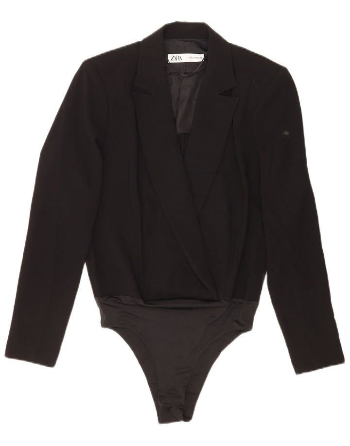 Macacão feminino Zara Blazer UK 6 XS preto poliéster