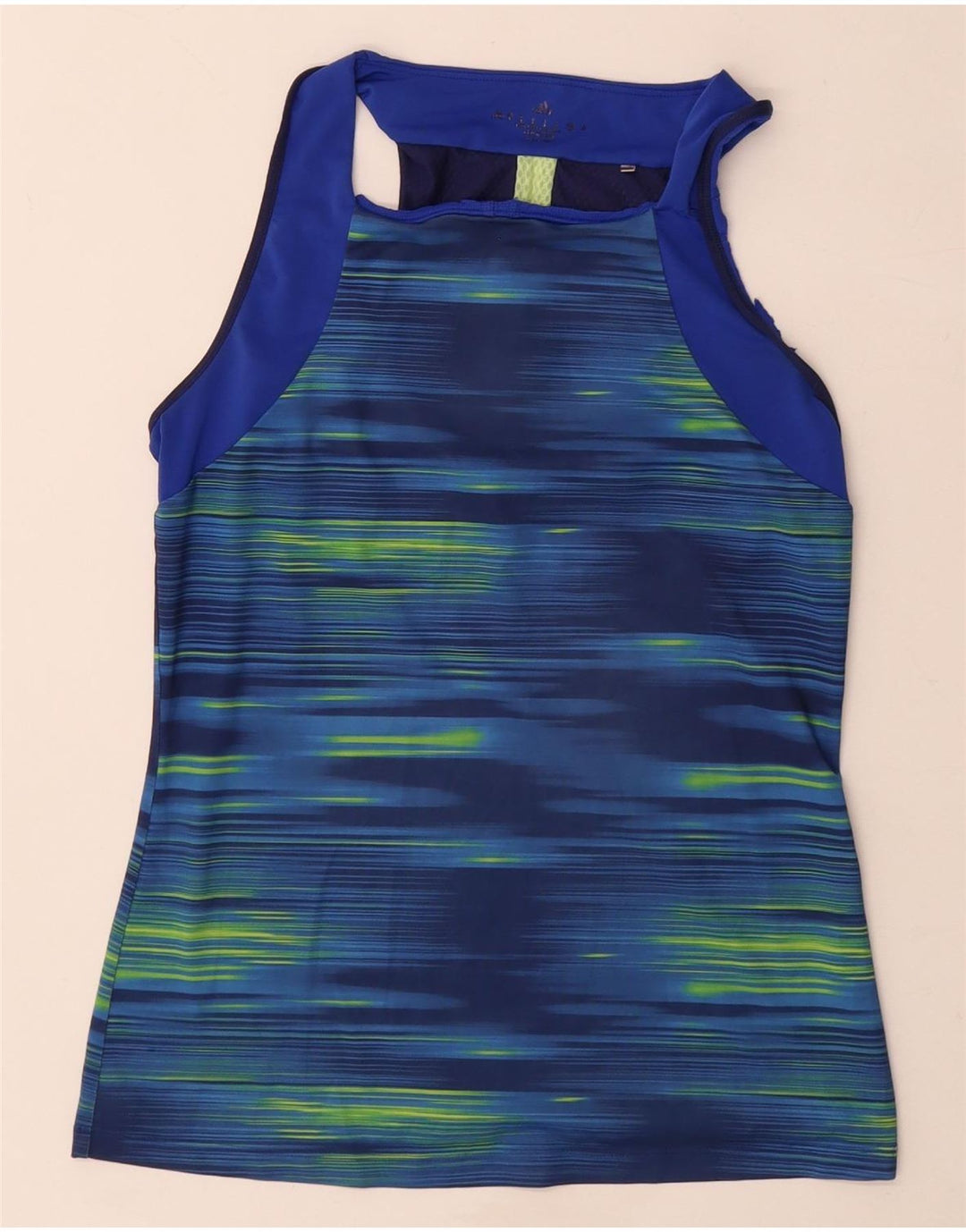 Adidas Womens Climacool Vest Top UK 8/10 Small Blue Pinstripe