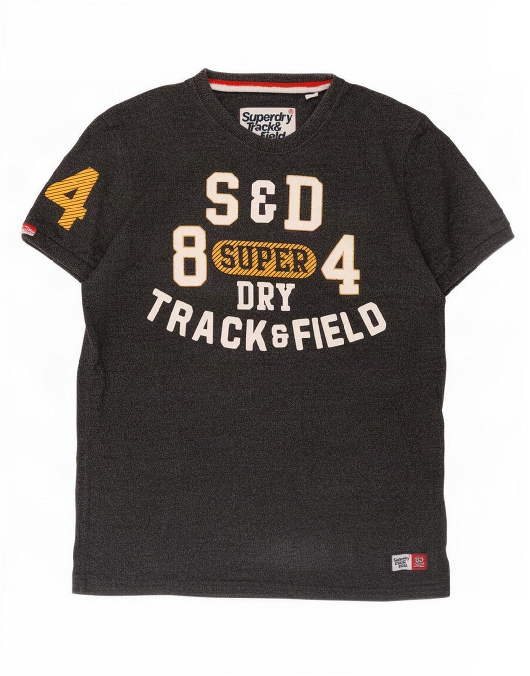 Camiseta gráfica masculina Superdry Top grande algodão cinza