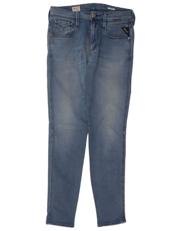 REPLAY Masculino Anbass Slim Jeans W32 L30 Azul Algodão
