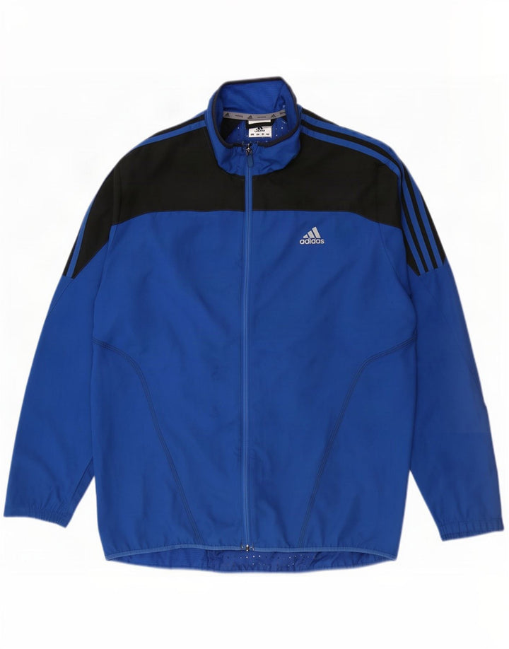 Adidas Mens Treino Top Jaqueta Grande Azul Colorblock Poliéster