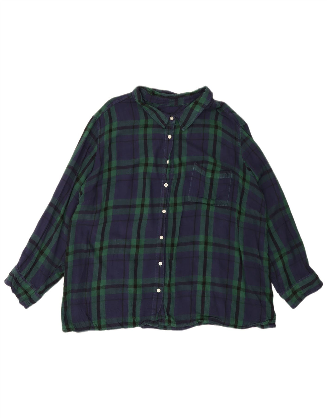 Camisa de flanela feminina TOMMY HILFIGER Reino Unido 22 3XL verde xadrez rayon