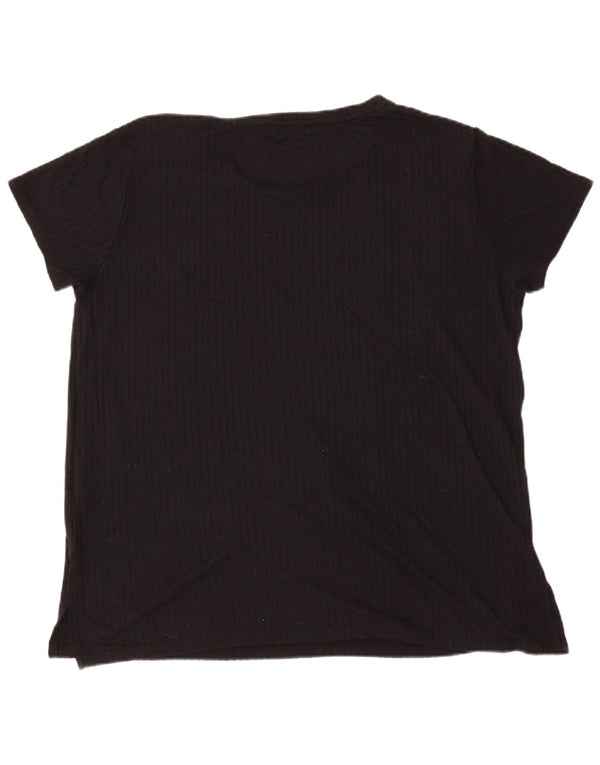 Camiseta feminina Marks & Spencer UK 18 XL preta viscose