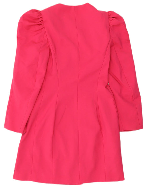 Zara Womens Overcoat UK 8 Small Pink Cotton
