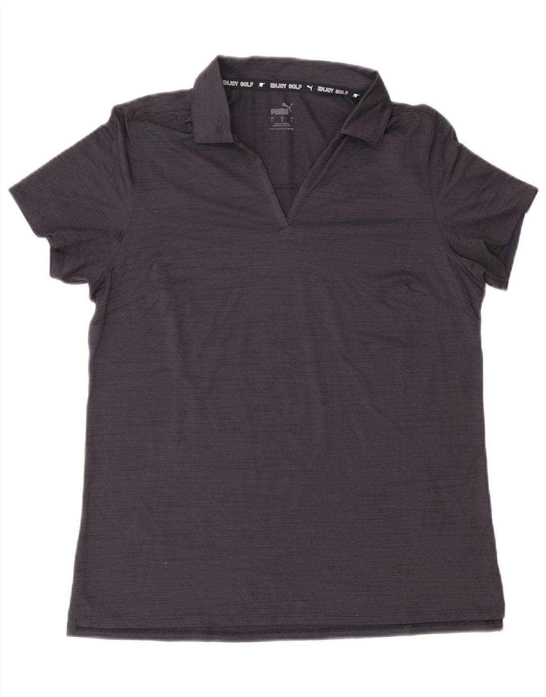 Camisa polo feminina PUMA UK 14 grande poliéster manchado azul marinho