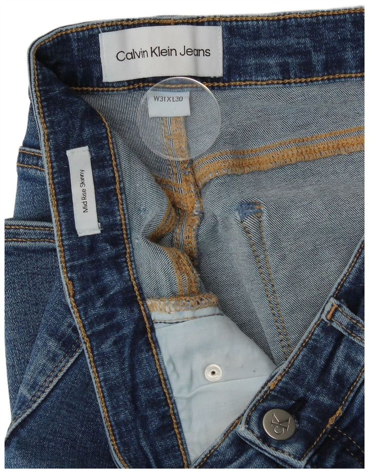 Calça Jeans Skinny Calvin Klein Feminina Cintura Média W31 L26 Azul