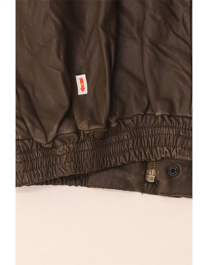 Jaqueta de couro masculina VINTAGE IT 48 marrom médio