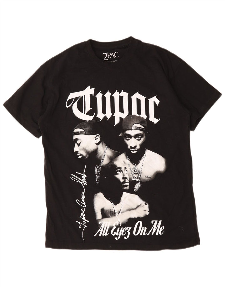 Pull & Bear Camiseta masculina 2 Pac com estampa gráfica pequena preta