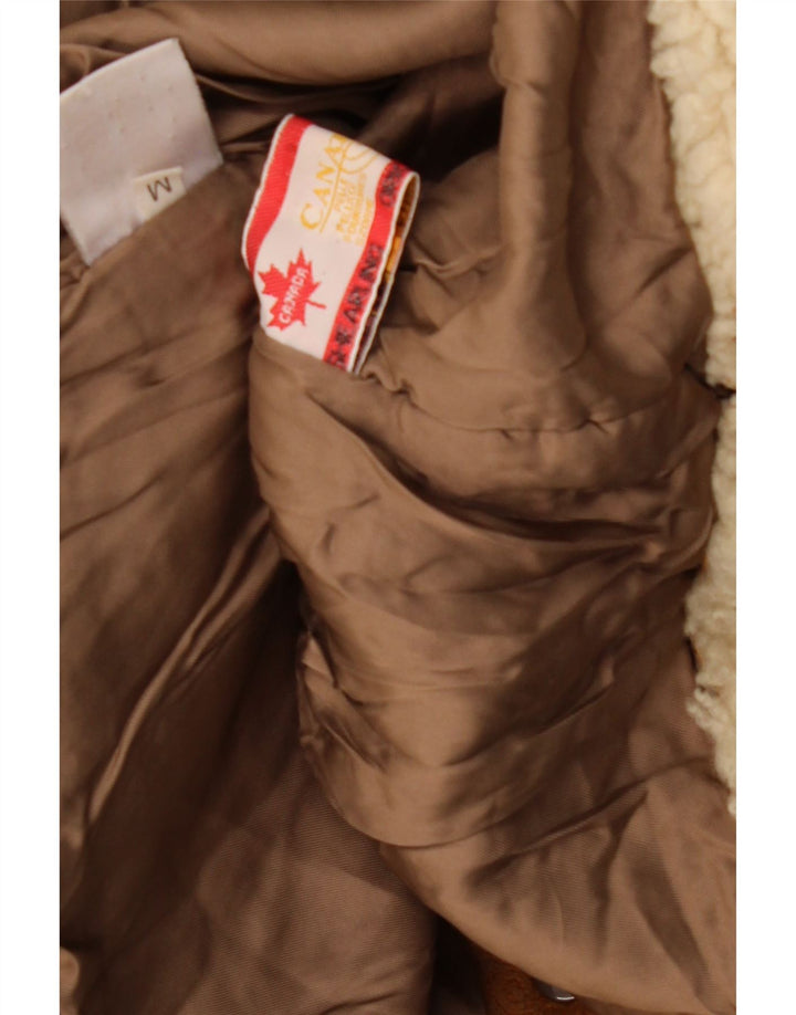 Casaco feminino vintage oversized shearling UK 14 médio bege