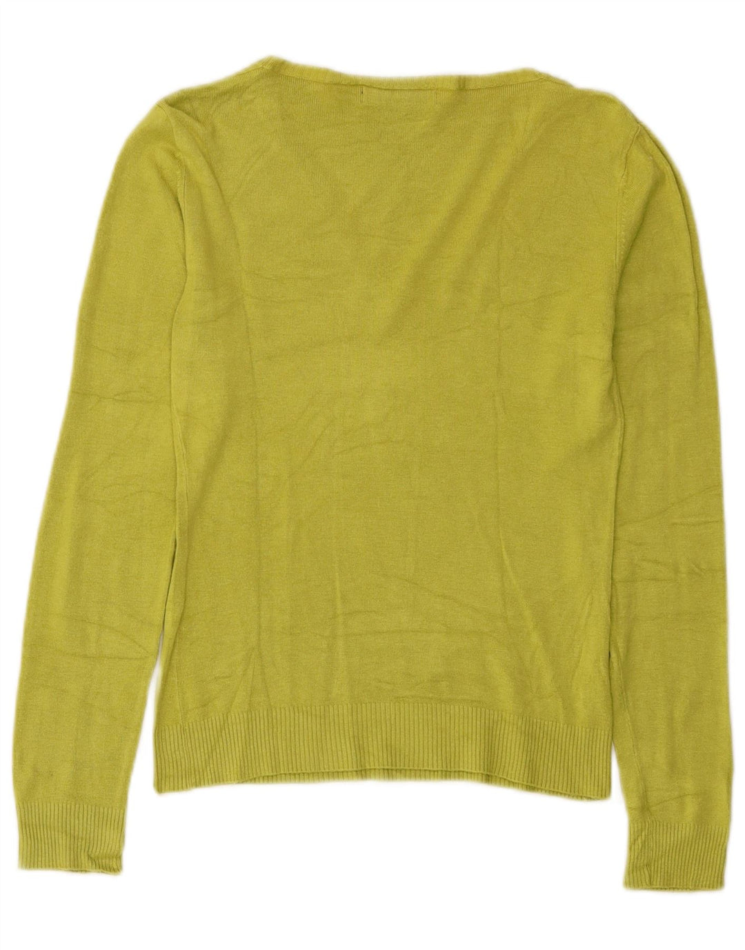 Suéter feminino Zara com decote em V Reino Unido 12 rayon verde médio