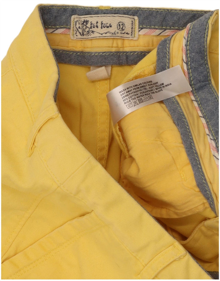Shorts Chino Feminino Fat Face UK 12 Médio W32 Algodão Amarelo