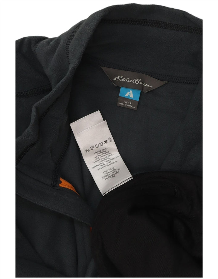 Jaqueta de lã masculina EDDIE BAUER Reino Unido 40 grande bloco colorido azul nylon