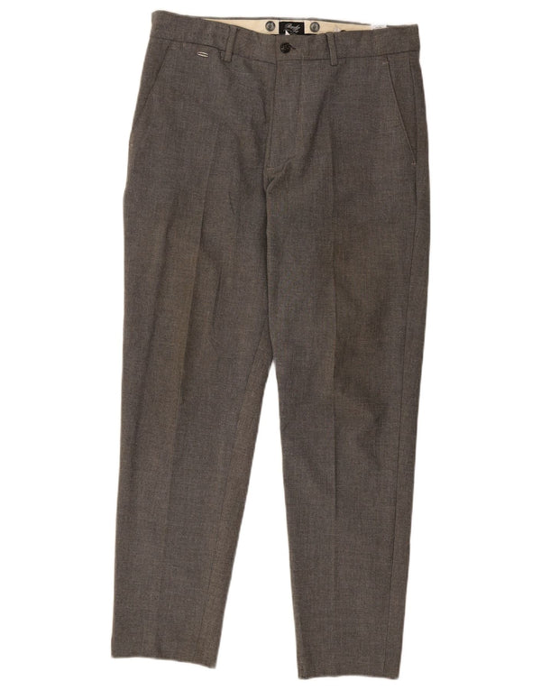 Zara Mens Slim Chino Calças EU 38 Pequeno W30 L29 Algodão Cinza