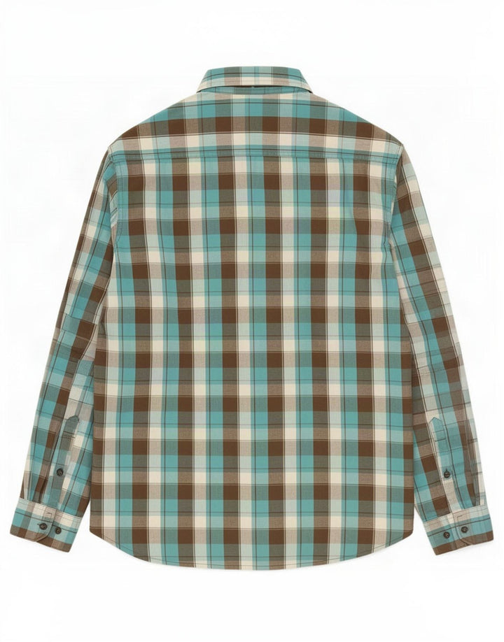 Camisa masculina Lee grande algodão xadrez azul
