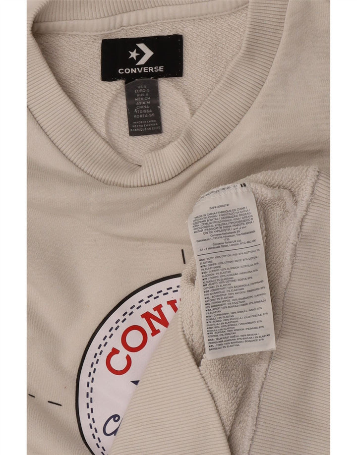 Converse Mens Chuck Taylor Graphic Moletom Jumper Médio Bege Algodão