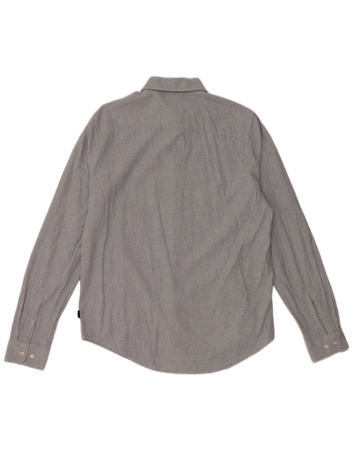 Camisa masculina SUPERDRY grande algodão xadrez azul