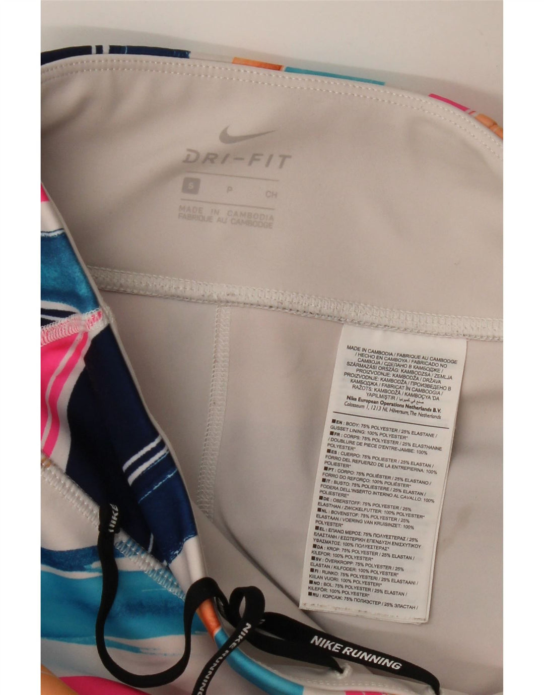 Nike Womens Dri Fit Leggings UK 8 Pequeno Poliéster Listrado Multicolorido